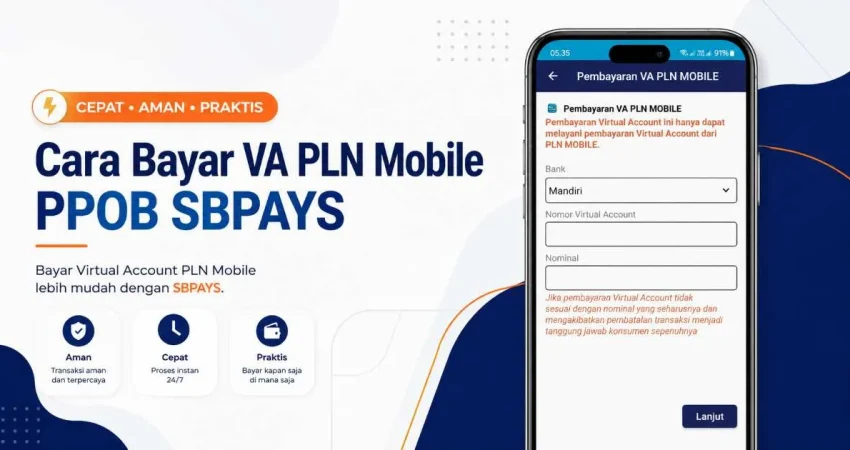 Cara bayar VA PLN Mobile lewat PPOB SBPAYS