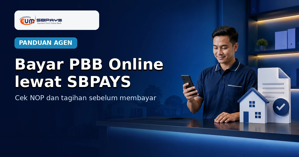 Cara bayar PBB online lewat PPOB SBPAYS dengan memeriksa NOP dan tagihan
