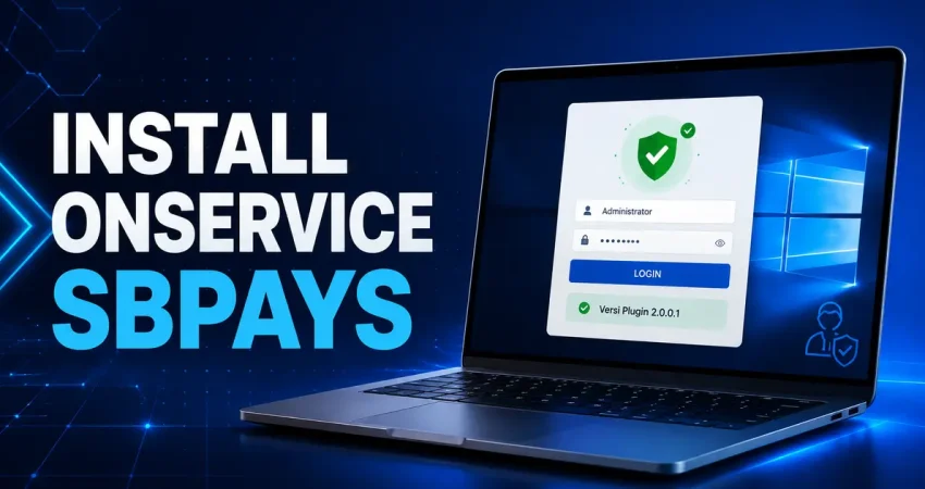 Tampilan login SBPAYS di PC atau laptop dengan Versi Plugin 2.0.0.1 aktif setelah OnService terpasang